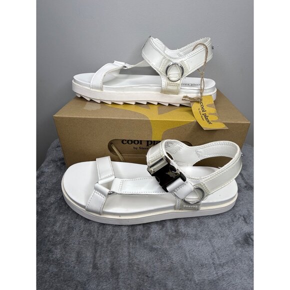 Cool Planet by Steve Madden Astrid white strappy sandal women’s sz 9M Y2K Summer - Picture 1 of 4